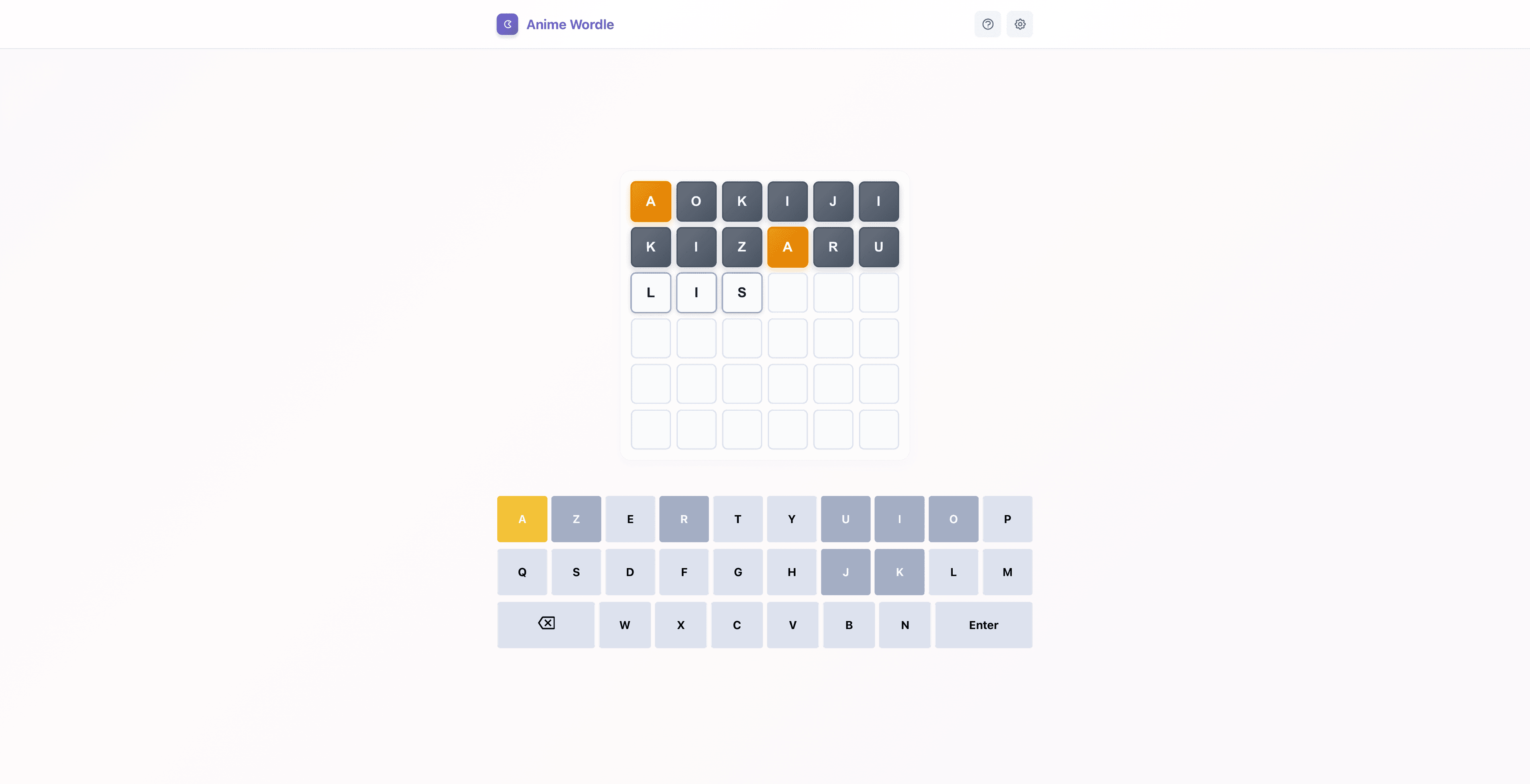 React Anime Wordle